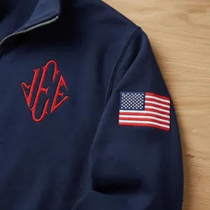 American Vibe™ – Oversize Bluza Y2K z Haftem Flagi USA | Unisex Streetwear