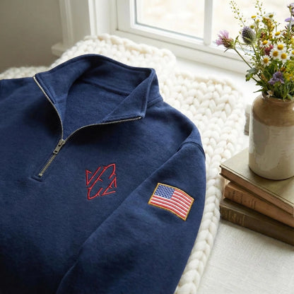 American Vibe™ – Oversize Bluza Y2K z Haftem Flagi USA | Unisex Streetwear